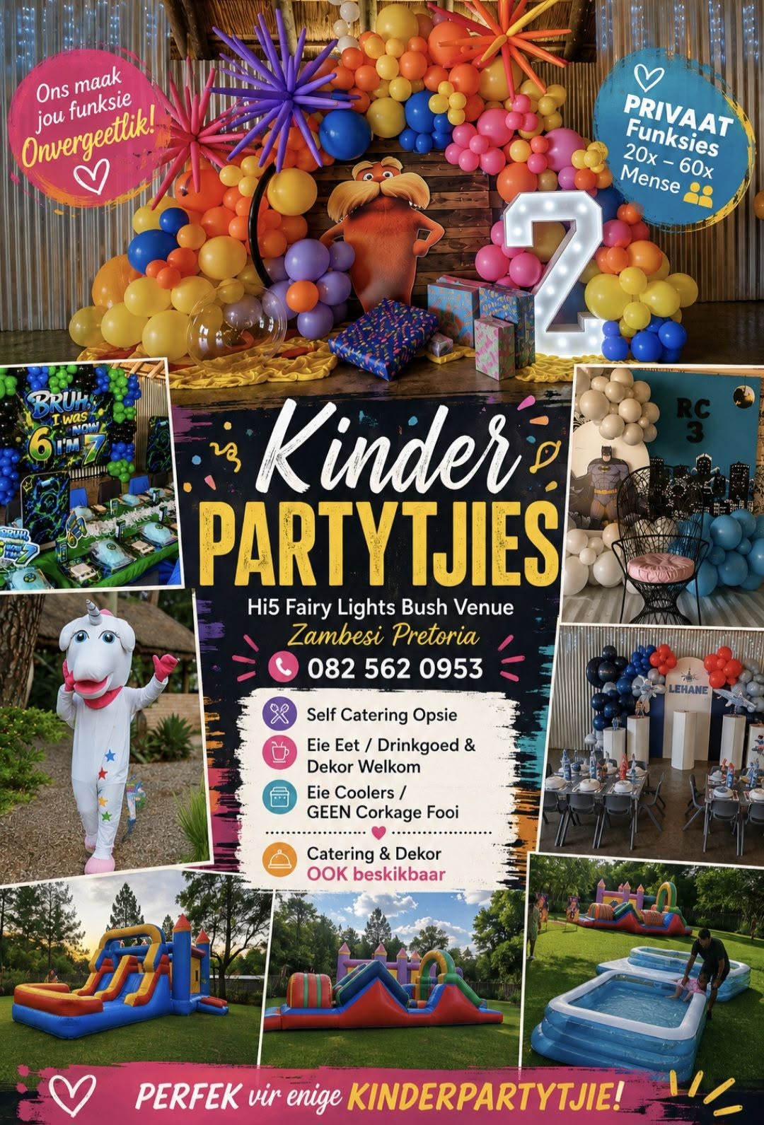 Kids party setups at Hi5 Zambesi