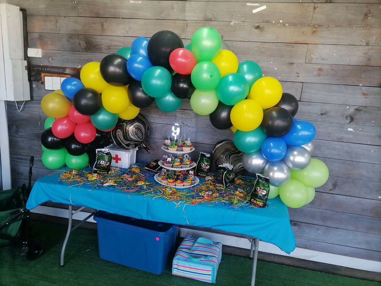 Colourful birthday setup at Tiny Town